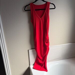 Stunning red A New Day for Target ruched midi dress Medium